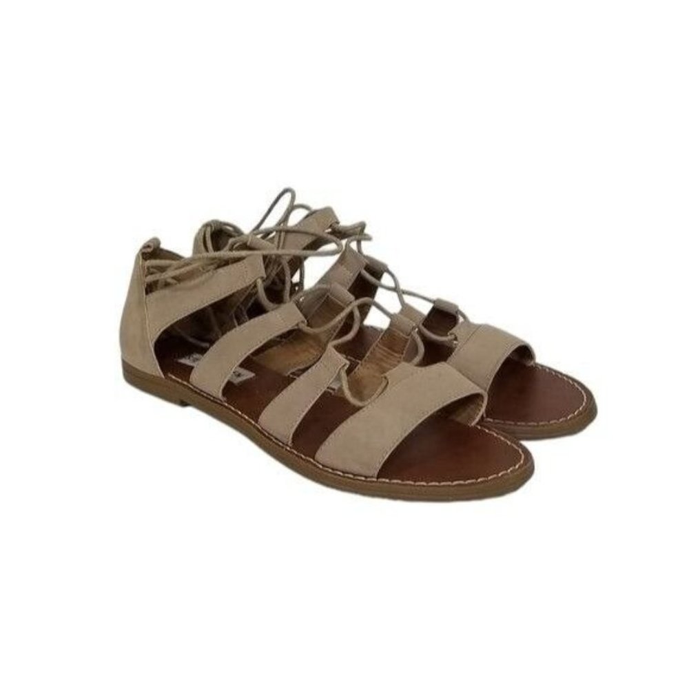 Steve Madden New Gabriela Gladiator Lace Up Sandals Flats Womens Size 7.5